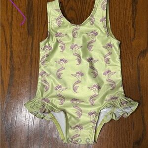 Kate Quinn 3-6 Neon and Violet Mermaid Swimsuit NWT